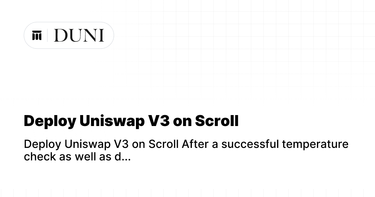 Deploy Uniswap V3 on Scroll